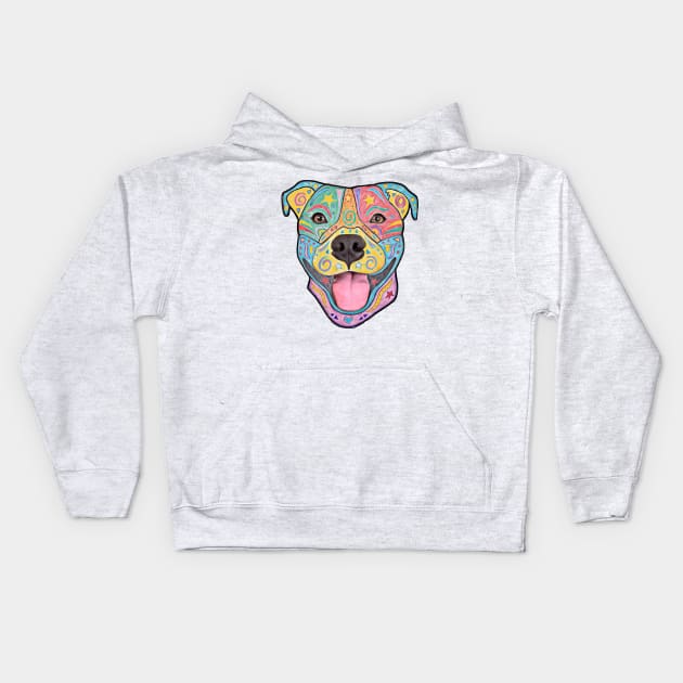 Pitbull Kids Hoodie by BubbleCloudStudio